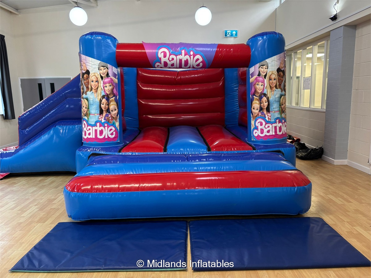 18x14ft Low Height Barbie Bounce & Slide Combi - Bouncy Castle Hire in ...